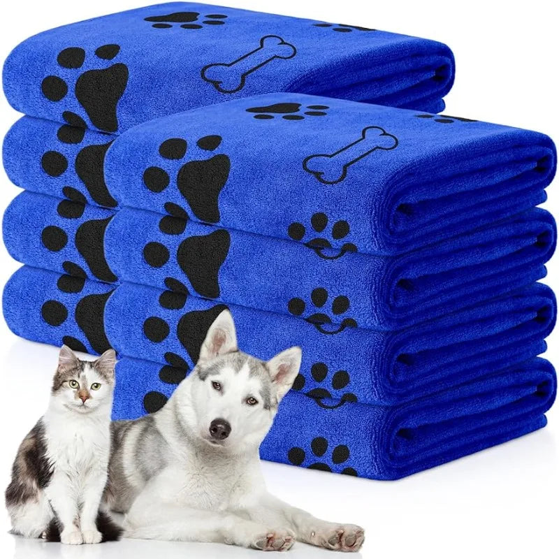 1pc Quick-Drying Microfiber Dog Towel Absorbent Pet Bath