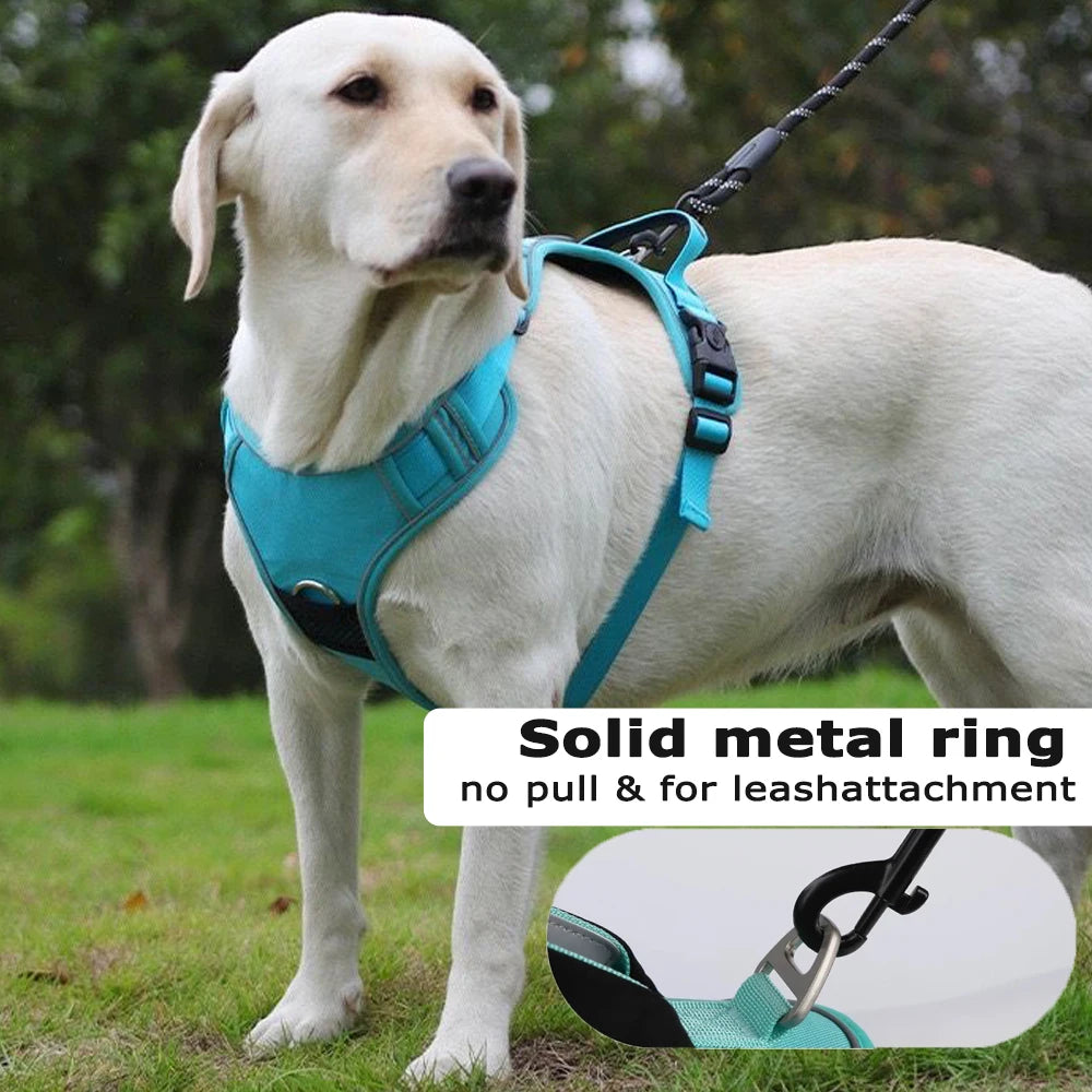 AirTag Dog Harness Heavy Duty Reflective Dog Vest Harness with Air Tag Case for Medium Large Dogs Pet Harness Dog Supplies