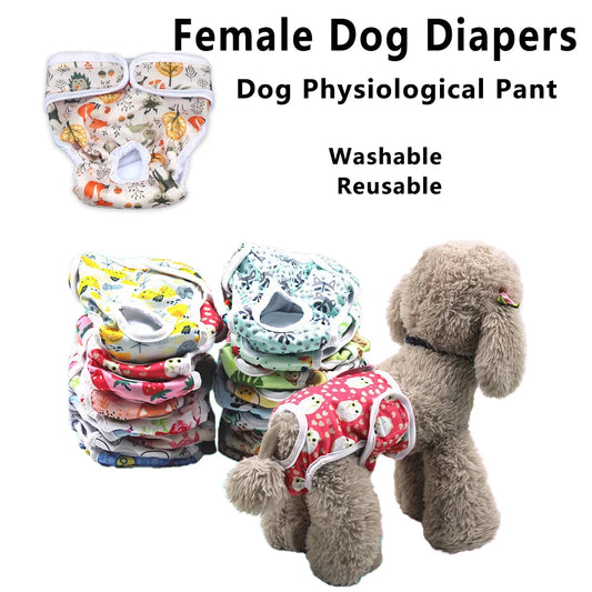 1/3pcs Washable Female Dog Diapers Size Adjustable Pet Physiological Pant for Female Dog Period Reusable Dog Panties RandomColor