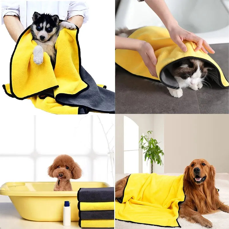 Quick Drying Dog And Cat Towels Soft Fiber Towels Absorbent Bath Towel