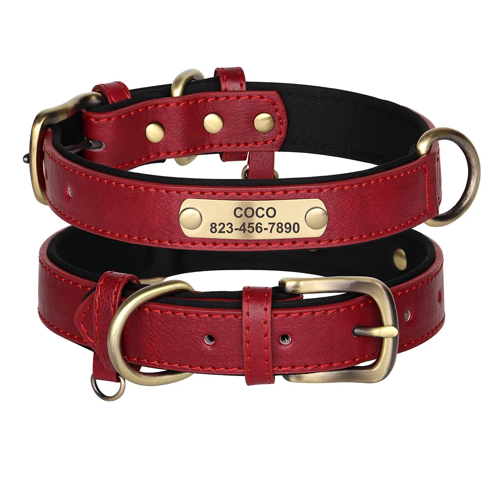 Personalized Dog Collar Custom PU Leather Dog Collars