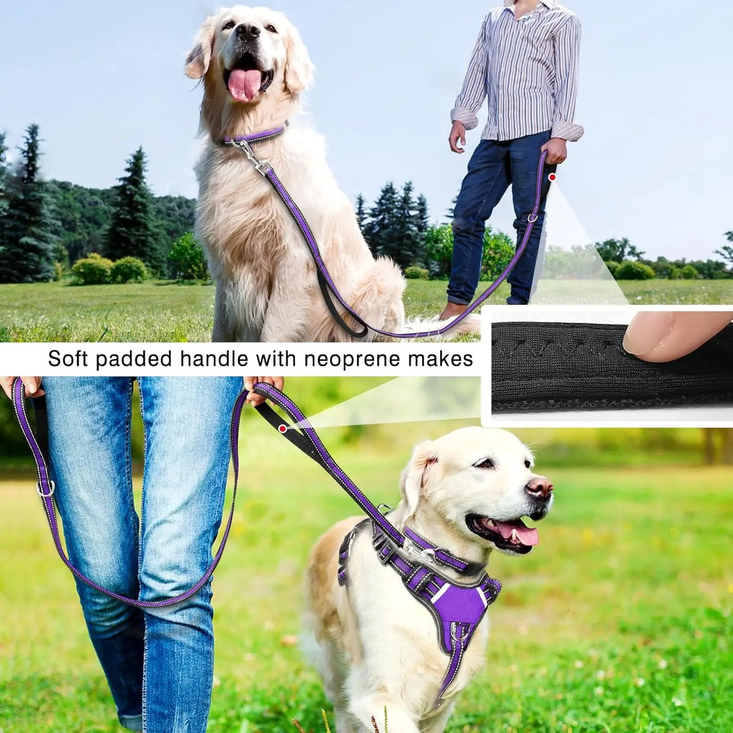 Collar and Leash Set All-in-one Reflective Dog Harness