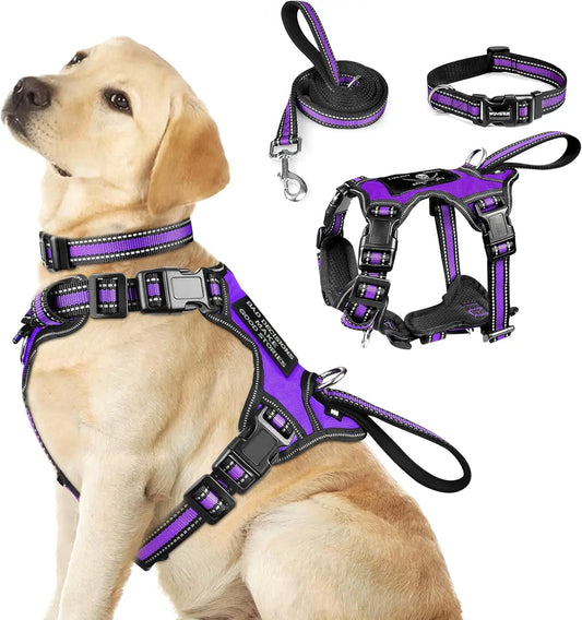Collar and Leash Set All-in-one Reflective Dog Harness
