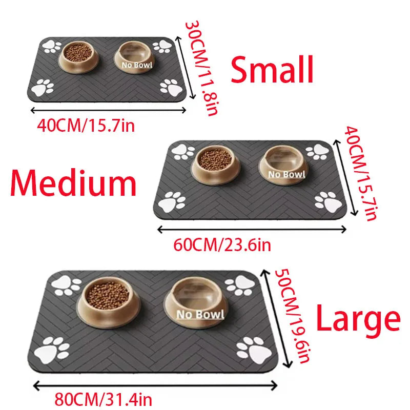Pet Feeding Mat For Dogs Food Bowl Pad Drinking Feeding Placemat Quick Dry Waterproof Floor Mats For  Dog Cat  Feeder Bowl Pad