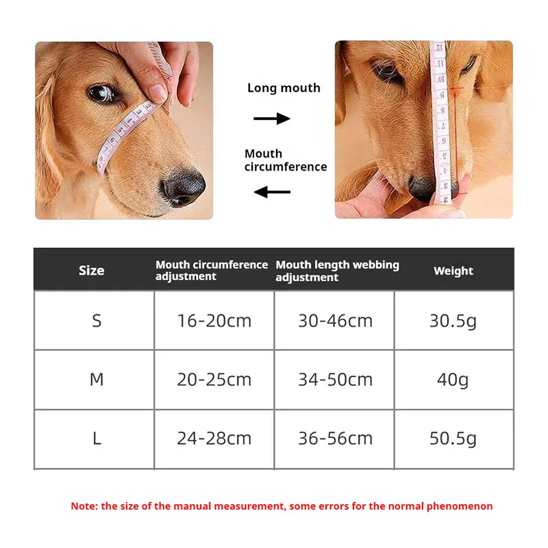 Reflective Tactical Muzzles for Medium Large Dogs Leads for Anti Barking Training Rope Guide Pet Mouth Cover Big Dog Accessories