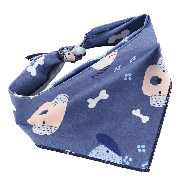 Fashion Dog Triangle Bandanas Animal Pattern Pet Triangle Scarf Adjustable Soft Bibs For Small Medium Large Dog Pet Accessories