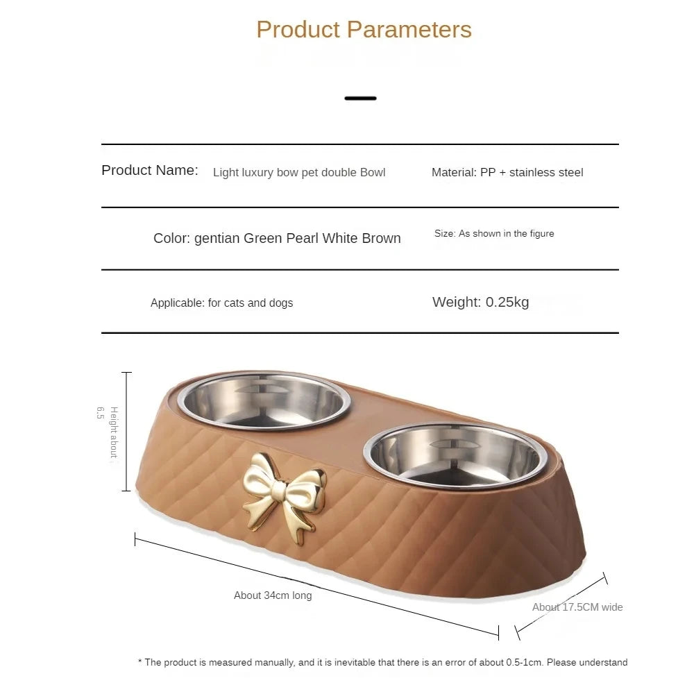 Pet Supplies Bow tie- food and water dish