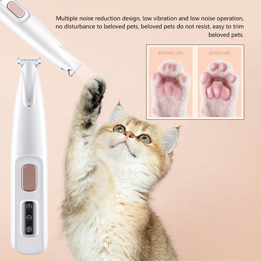 Portable Dog Paw Trimmer with Led Light Rechargeable Cordless Nail Grinder