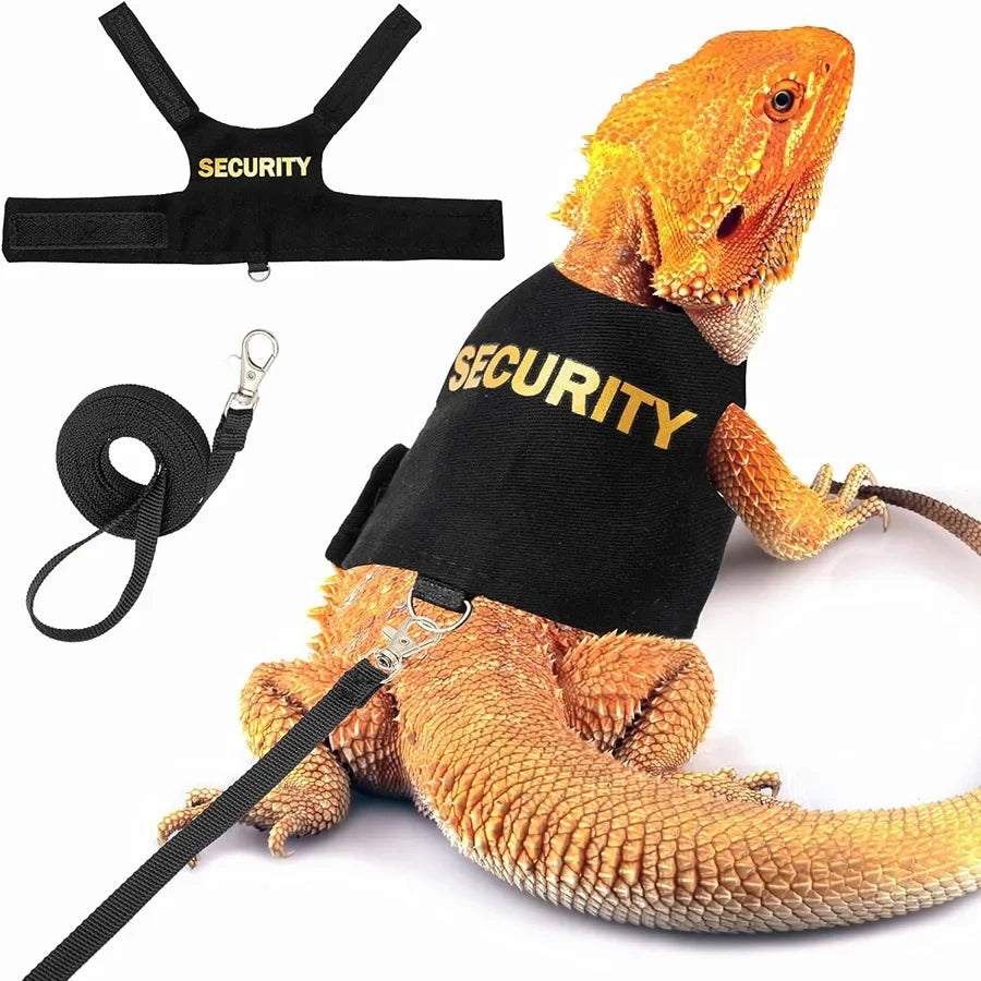 Multi Lizard Leash Harness Soft Padding Reptile Leather Dragon Wings Vest Top with Hook and Loop Small Animals Cute Clothes
