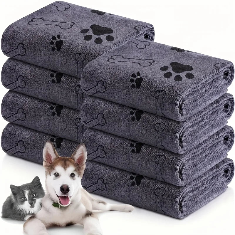 1pc Quick-Drying Microfiber Dog Towel Absorbent Pet Bath