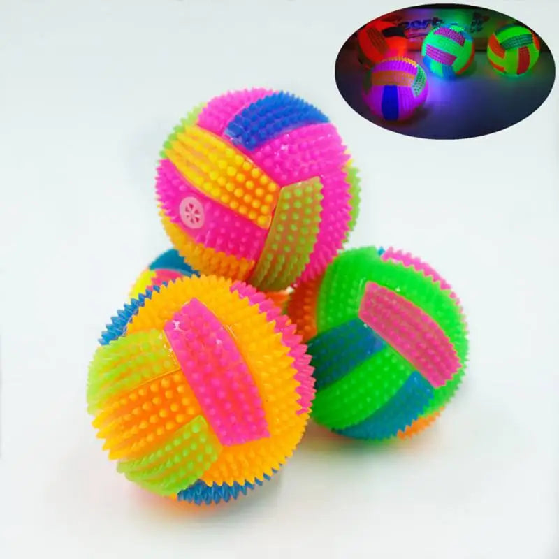 Luminous Elastic Activation Sound Ball Toy Massage Ball with Whistle Dog Chew Bouncy Ball Soccer Glowing Children Pet Toys