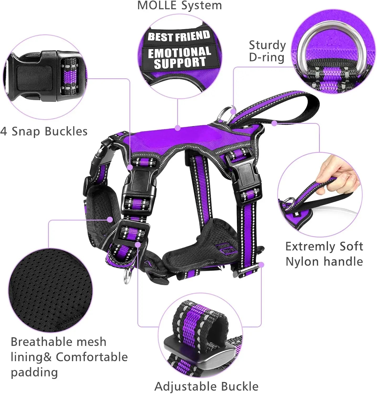 Collar and Leash Set All-in-one Reflective Dog Harness