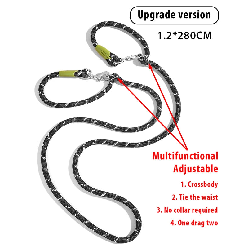 Reflective Nylon Leashes Pet Dogs Chain Traction Rope