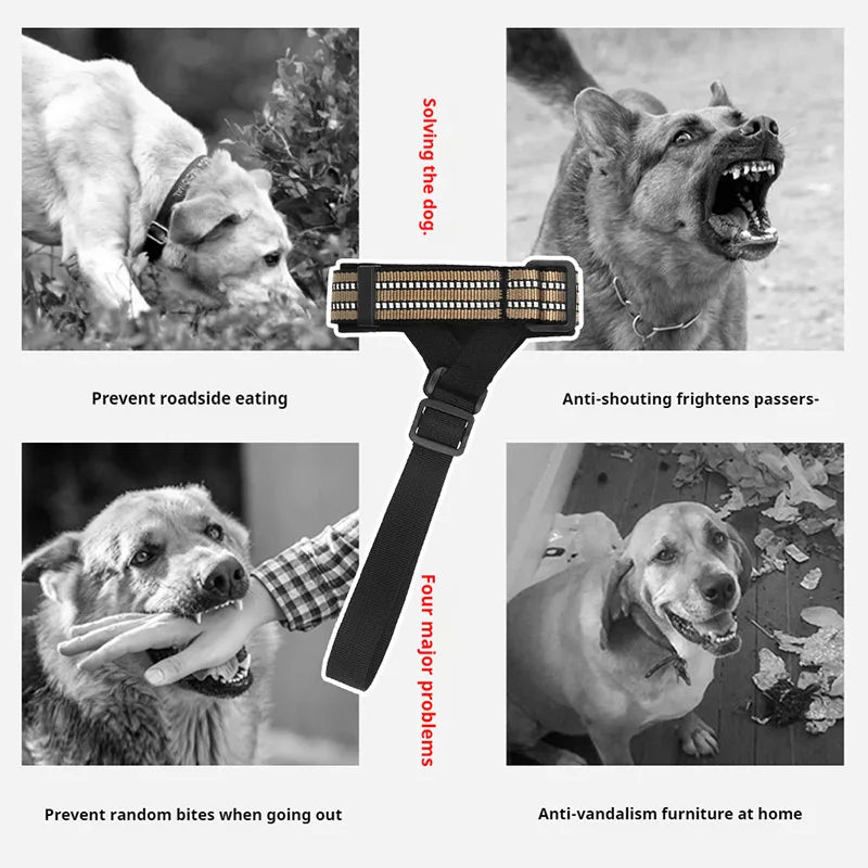 Reflective Tactical Muzzles for Medium Large Dogs Leads for Anti Barking Training Rope Guide Pet Mouth Cover Big Dog Accessories