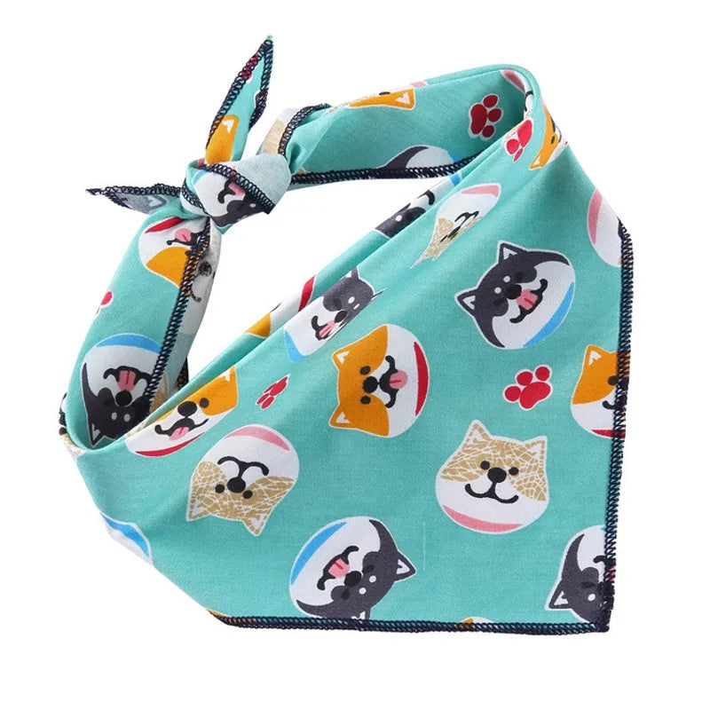 Fashion Dog Triangle Bandanas Animal Pattern Pet Triangle Scarf Adjustable Soft Bibs For Small Medium Large Dog Pet Accessories